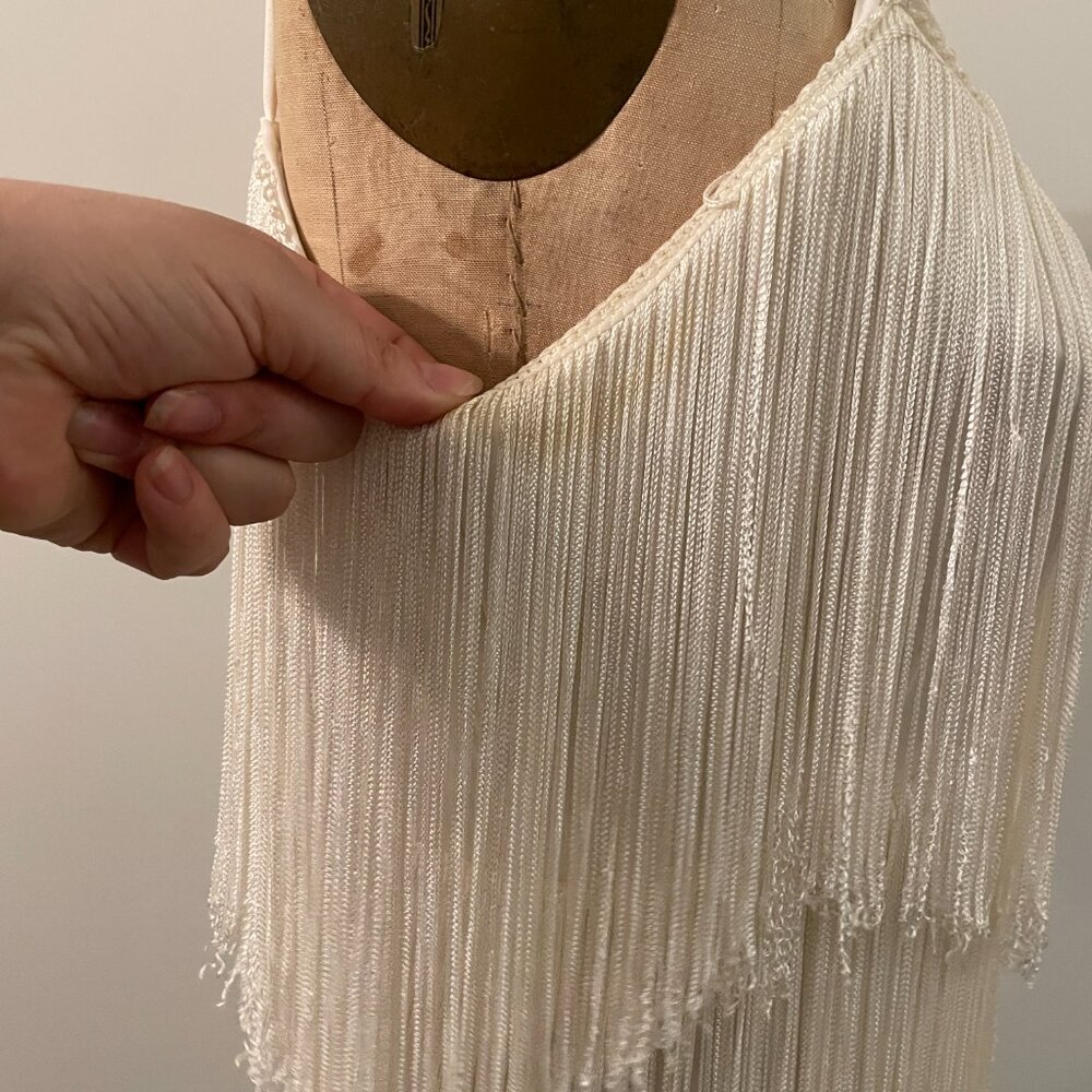 Elegant White Fringe Dress - Picture 9 of 16